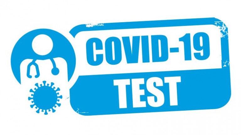 Testing for COVID-19 vector illustration rubber stamp
